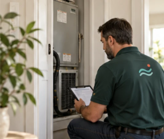 Illustrative HVAC service visit